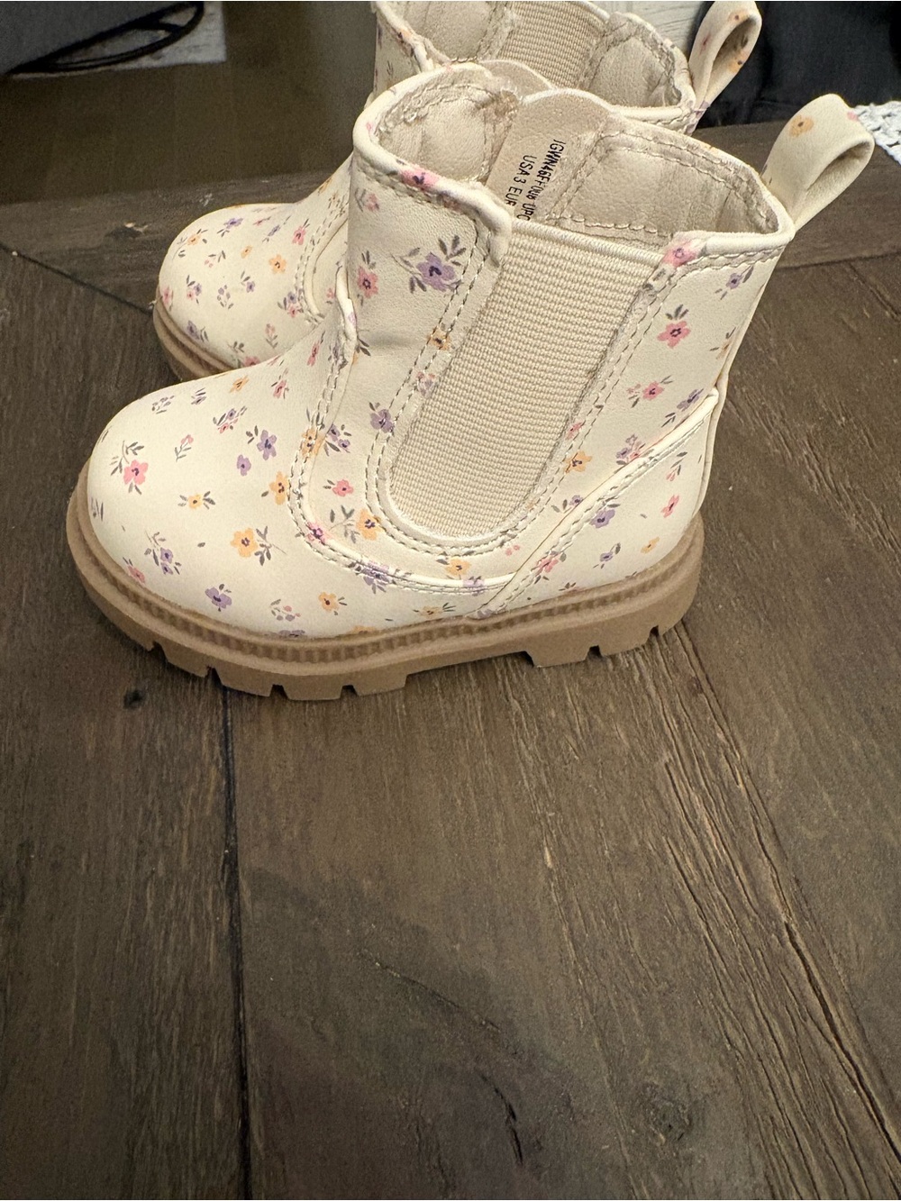 NWOT Wonder Nation Ditsy Floral Chelsea Boots Baby Girl Size 3 - Picture 4 of 8